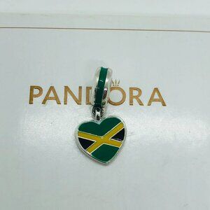 ✨🔥Pandora Jamaica Flag Charm Heart Bead Charm Travel Pendant